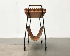 Chariot de service allemand moderne du milieu du siècle avec plateau, années 1960