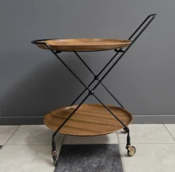 Chariot de service attribué à Paul Nagel pour Jie Gantofta, Suède, années 1960.