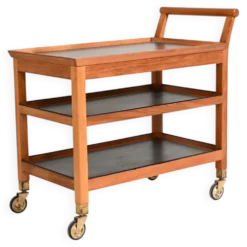Chariot de service en acajou scandinave, années 1950