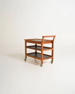 Chariot de service en acajou scandinave, années 1950