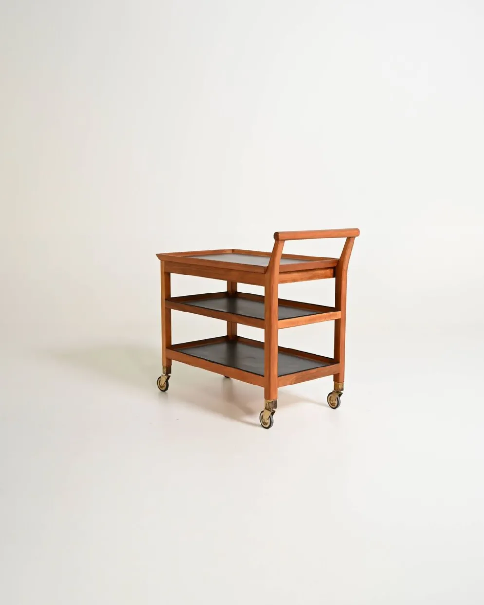 Chariot de service en acajou scandinave, années 1950