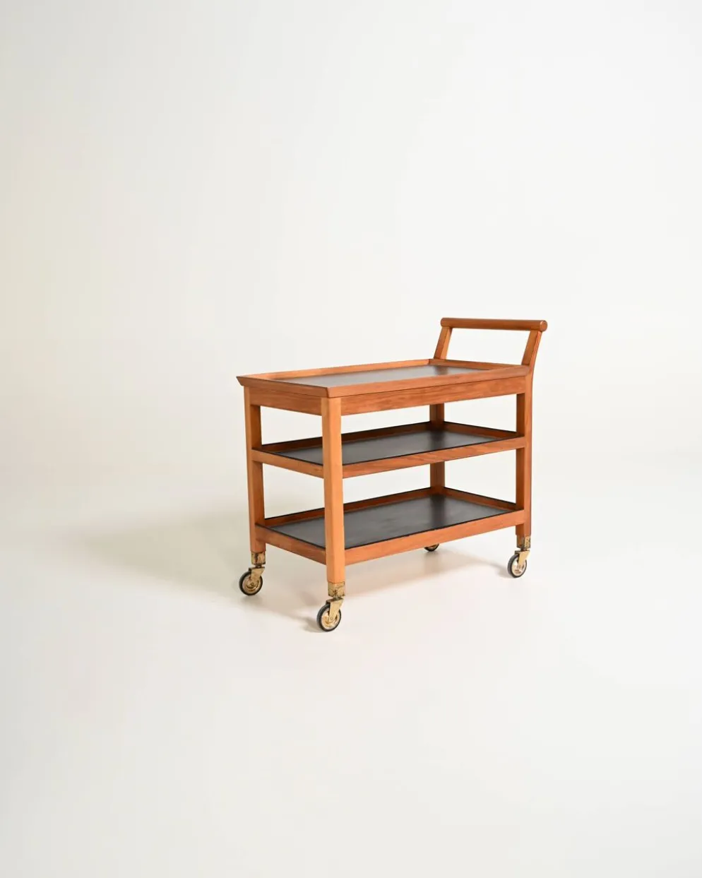 Chariot de service en acajou scandinave, années 1950