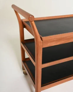 Chariot de service en acajou scandinave, années 1950