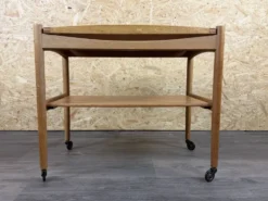 Chariot de service en chêne des années 1960-1970 avec plateau par Poul Hundevad, Danemark
