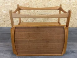 Chariot de service en chêne des années 1960-1970 avec plateau par Poul Hundevad, Danemark