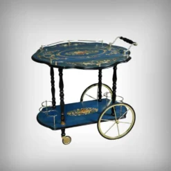 Chariot de service en marqueterie de Sorente, Italie – 1960