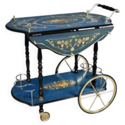 Chariot de service en marqueterie de Sorente, Italie – 1960