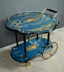 Chariot de service en marqueterie de Sorente, Italie – 1960