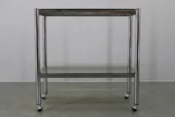 Chariot de service en verre fumé des années 70, Italie.