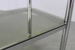 Chariot de service en verre fumé des années 70, Italie.