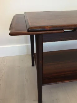 Chariot de service extensible danois en palissandre mid century 1960s