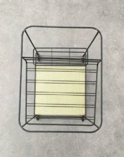 Chariot de service minimaliste en métal perforé de style milieu du siècle, années 1960