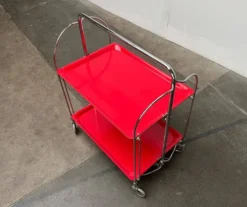 Chariot de service pliable vintage allemand, bar à maison ou table d'appoint, années 1970