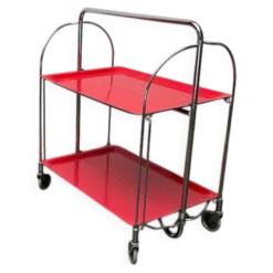 Chariot de service pliable vintage allemand, bar à maison ou table d'appoint, années 1970