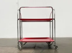 Chariot de service pliable vintage allemand, bar à maison ou table d'appoint, années 1970