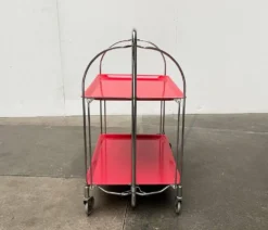 Chariot de service pliable vintage allemand, bar à maison ou table d'appoint, années 1970
