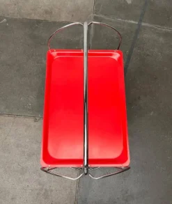 Chariot de service pliable vintage allemand, bar à maison ou table d'appoint, années 1970