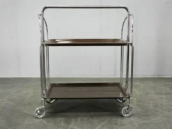 Chariot de service pliant en chrome allemand des années 1960