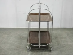 Chariot de service pliant en chrome allemand des années 1960