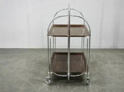 Chariot de service pliant en chrome allemand des années 1960