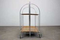 Chariot de service pliant vintage chromé, années 1950