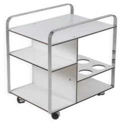 Chariot de service postmoderne italien au design épuré, années 1980