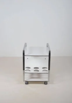 Chariot de service postmoderne italien au design épuré, années 1980