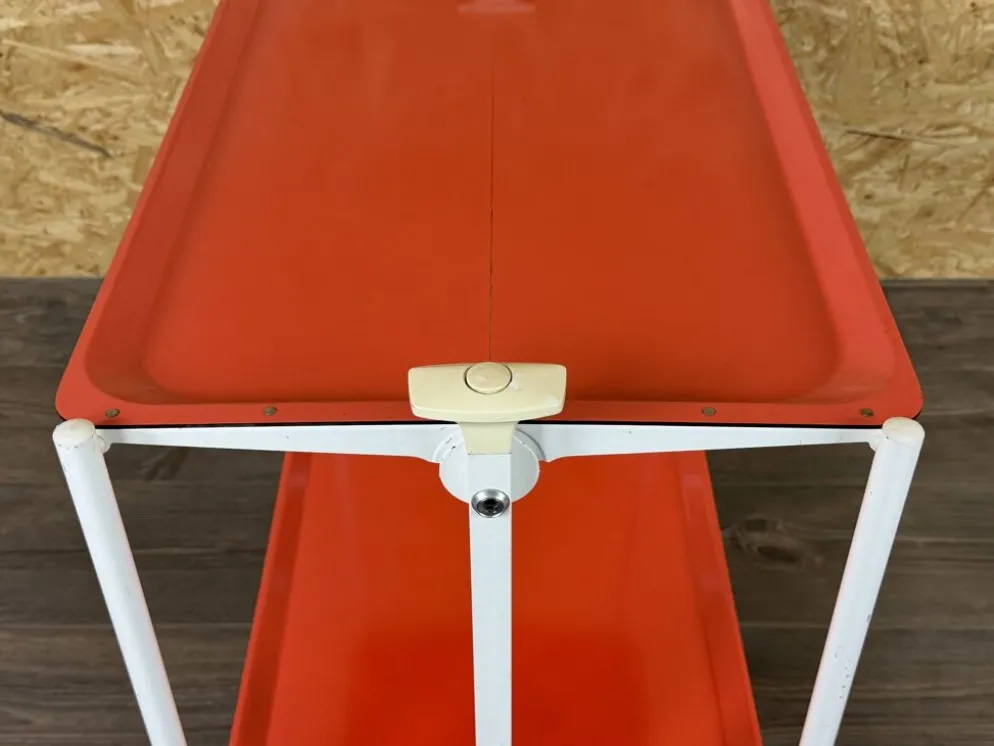 Chariot de service Table d'appoint Design orange Space Age Années 1960 Années 1970
