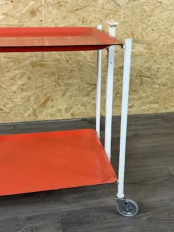 Chariot de service Table d'appoint Design orange Space Age Années 1960 Années 1970