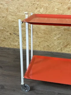 Chariot de service Table d'appoint Design orange Space Age Années 1960 Années 1970