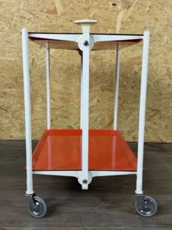 Chariot de service Table d'appoint Design orange Space Age Années 1960 Années 1970