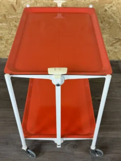 Chariot de service Table d'appoint Design orange Space Age Années 1960 Années 1970