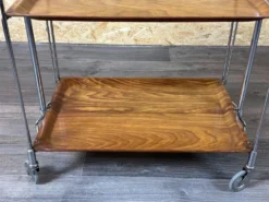Chariot de service table d'appoint dinette space age brown design 60s 70s