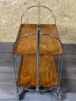 Chariot de service table d'appoint dinette space age brown design 60s 70s
