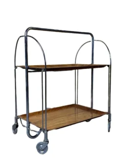 Chariot de service table d'appoint dinette space age brown design 60s 70s