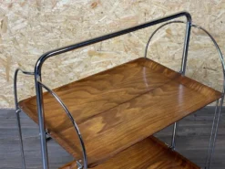 Chariot de service table d'appoint dinette space age brown design 60s 70s