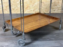Chariot de service table d'appoint dinette space age brown design 60s 70s
