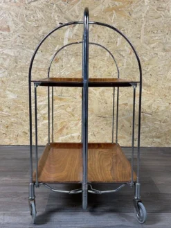 Chariot de service table d'appoint dinette space age brown design 60s 70s