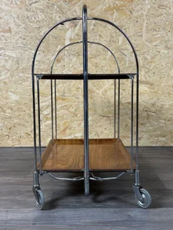 Chariot de service table d'appoint dinette space age brown design 60s 70s