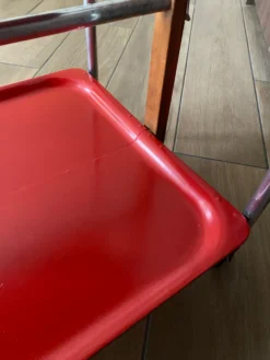 Chariot de service table roulante Platex Textable rouge 70’ Spage age