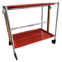 Chariot de service table roulante Platex Textable rouge 70’ Spage age