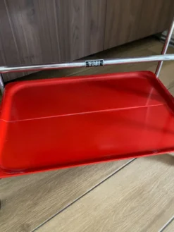 Chariot de service table roulante Platex Textable rouge 70’ Spage age