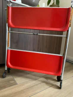 Chariot de service table roulante Platex Textable rouge 70’ Spage age