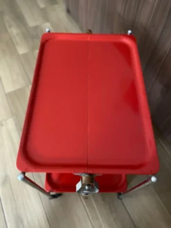 Chariot de service table roulante Platex Textable rouge 70’ Spage age
