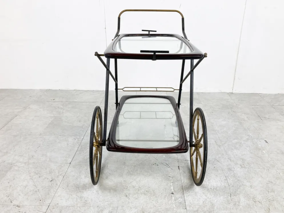 Chariot de service vintage italien par Cesare Lacca, années 1950