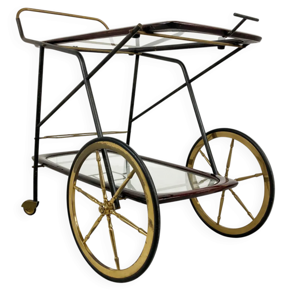 Chariot de service vintage italien par Cesare Lacca, années 1950