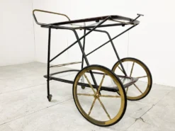 Chariot de service vintage italien par Cesare Lacca, années 1950