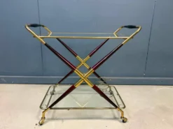 Chariot de service vintage italien par Cesare Lacca, années 1950