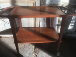 Chariot desserte scandinave en teck années 50/60