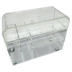 Chariot en lucite épais sur roulettes, années 1970